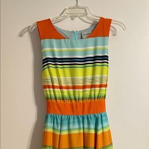 Colorful Striped Sleeveless Summer Dress size 12